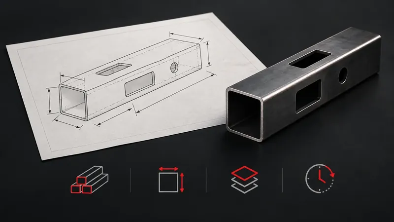 Teknik çizim ile kesilmiş metal profilin teklif hazırlığı illüstrasyonu